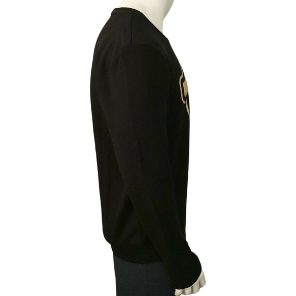 NWT TRUE RELIGION AUTHENTIC MEN'S BLACK CREW NECK LONG SLEEVE SWEATSHIRT M L - Picture 2 of 5